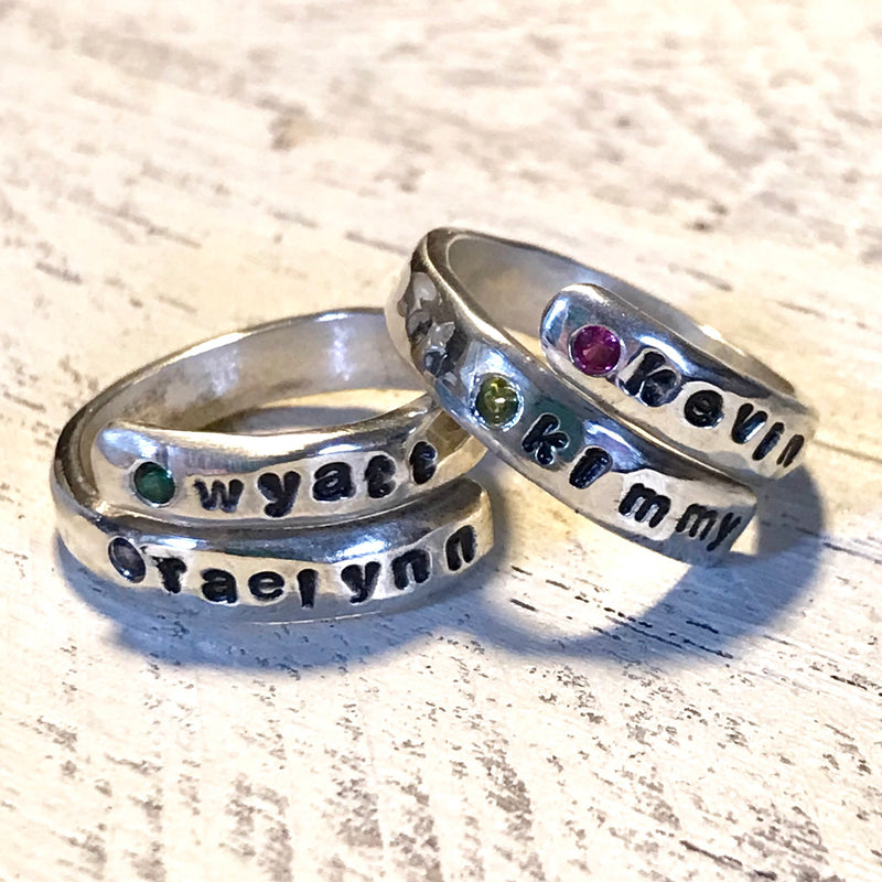 Buy Stacking Name Rings, Stackable Rings, Personalized Name Rings, Mother's  Day Gift for Mom, Mom Rings, Children Names Jewelry, Gold Filled Online in  India - Etsy